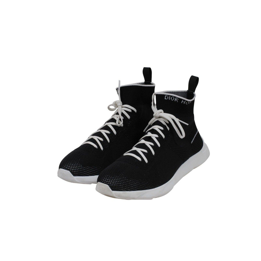 Black White Knit Sock High Top Sneakers DIOR 