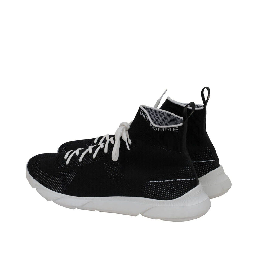 Black White Knit Sock High Top Sneakers DIOR 