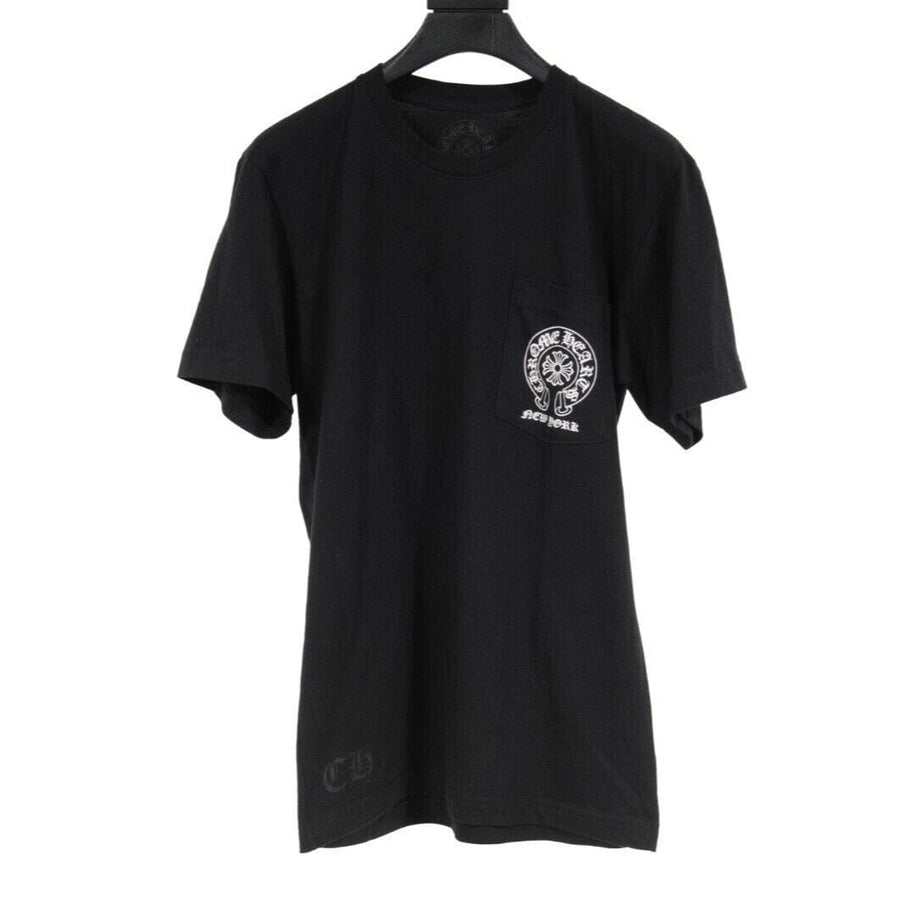 Black White New York Logo Pocket T Shirt Chrome Hearts 