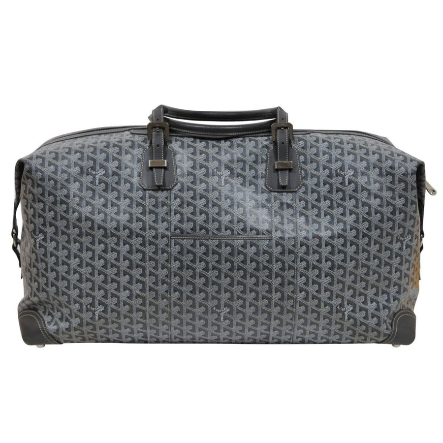 Boeing 55 Grey Leather Duffle Bag Travel Carry On Weekend Vacation Bag GOYARD 