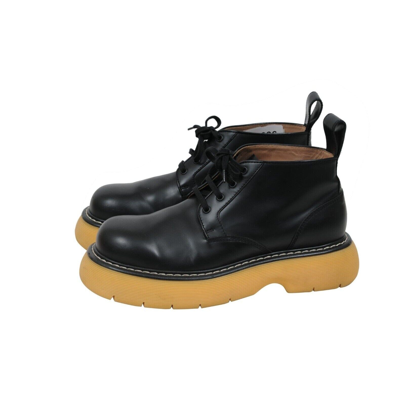 Bottega Veneta Men Bounce Ankle Boots US10 43 Black Tan Leather