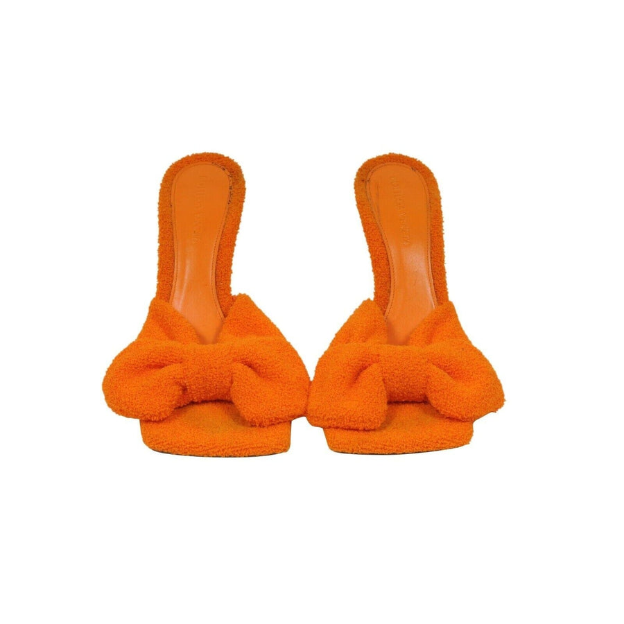 Bow Mules Size US 7 37 Orange Terry Cloth Open Toe Sandals Bottega Veneta 