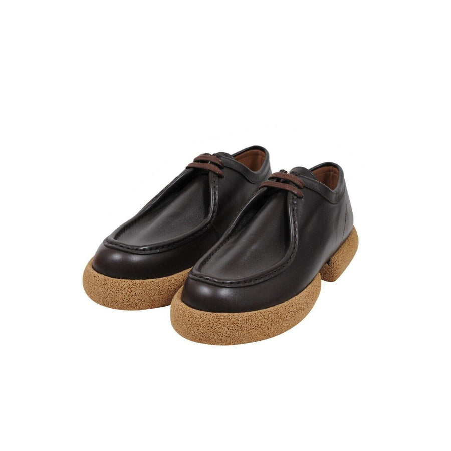 Brown Leather Chunky Oxford Cork Sole Platform Derby DRIES VAN NOTEN 