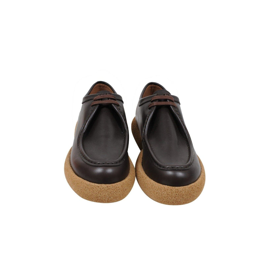 Brown Leather Chunky Oxford Cork Sole Platform Derby DRIES VAN NOTEN 