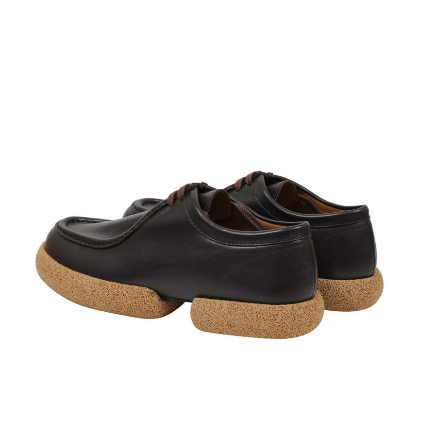 Brown Leather Chunky Oxford Cork Sole Platform Derby DRIES VAN NOTEN 