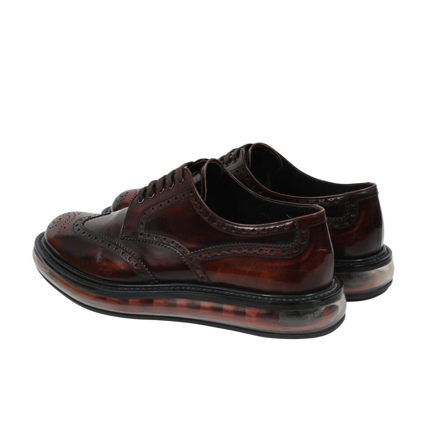 Burgundy Red Leather Levitate Derbys PRADA 