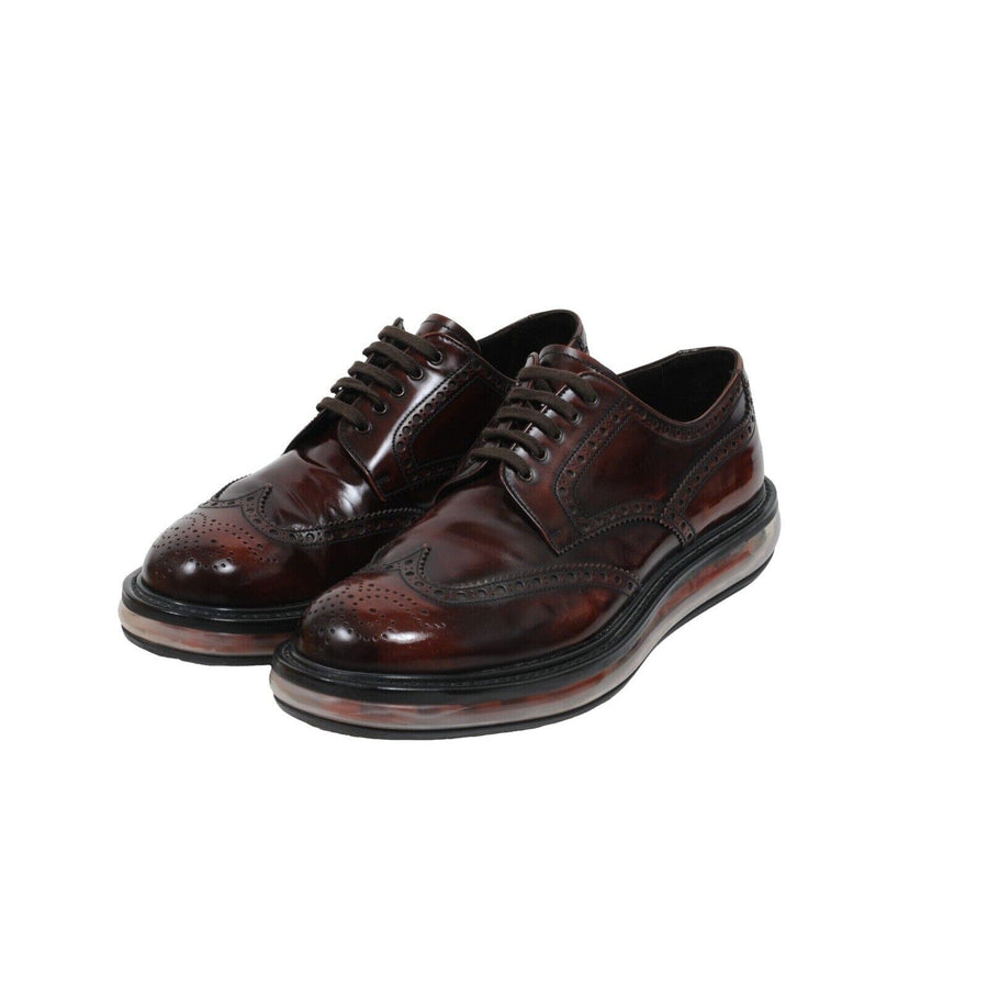 Burgundy Red Leather Levitate Derbys PRADA 