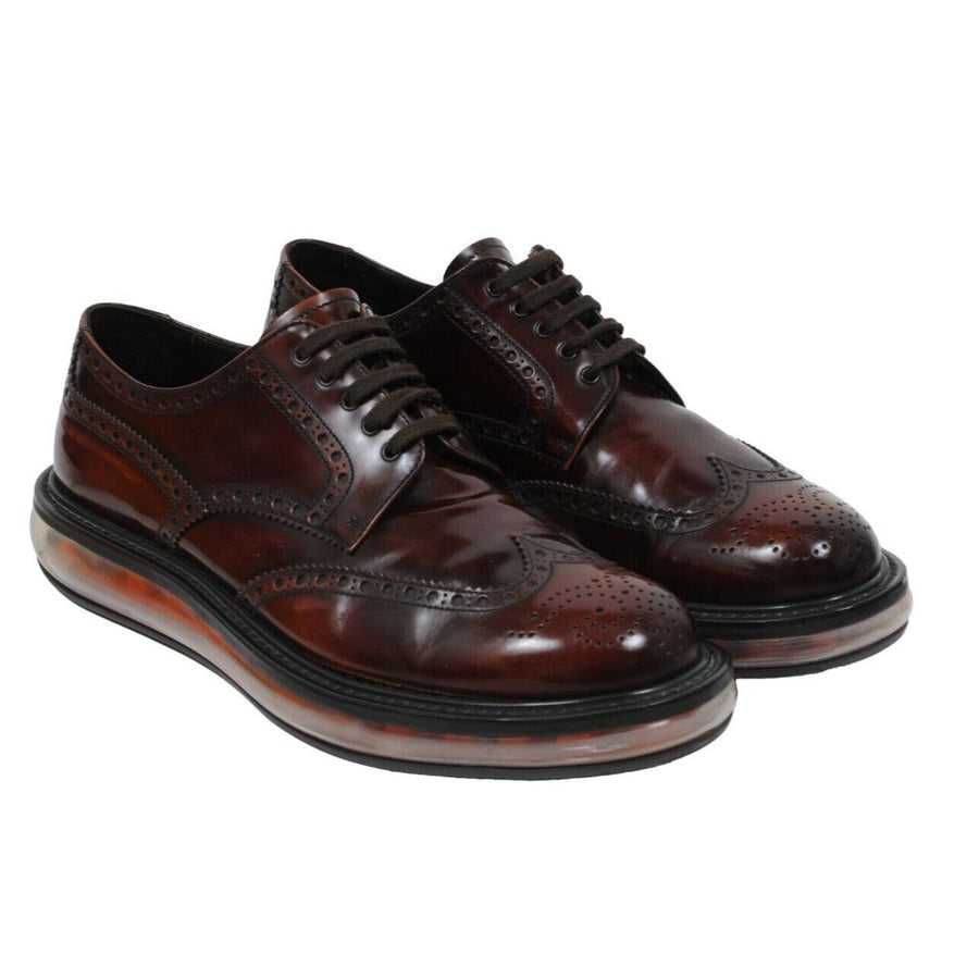 Burgundy Red Leather Levitate Derbys PRADA 