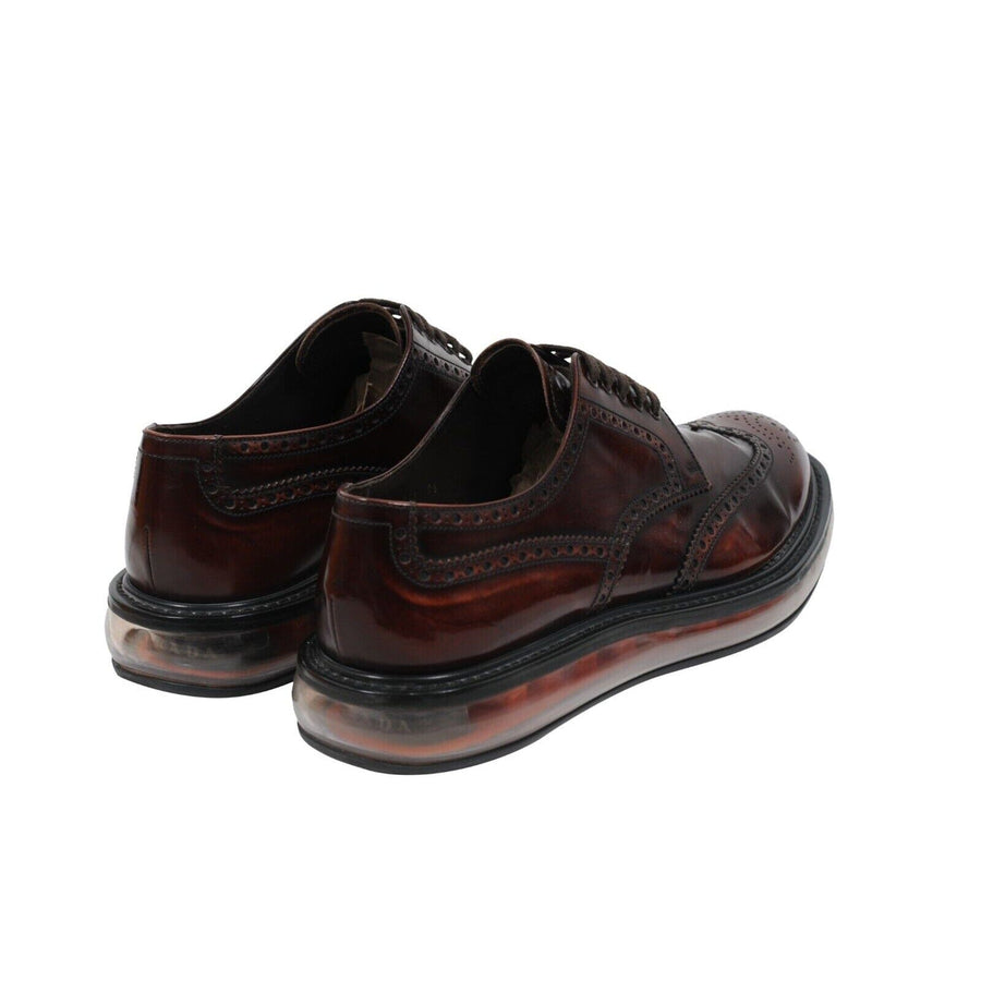 Burgundy Red Leather Levitate Derbys PRADA 