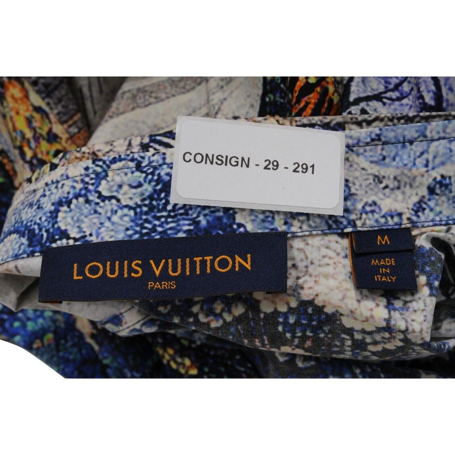 Button Down Shirt Blue White Cotton Virgil LV LOUIS VUITTON 