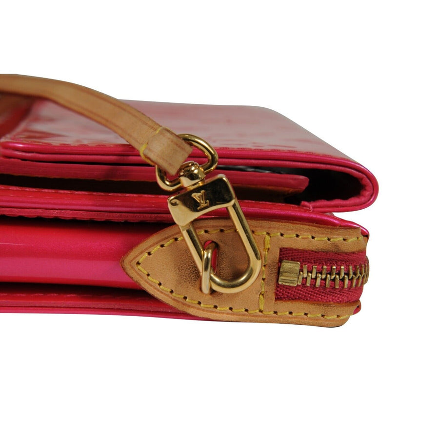 Vernis Mott Monogram Shoulder Bag Pink Leather Pochette