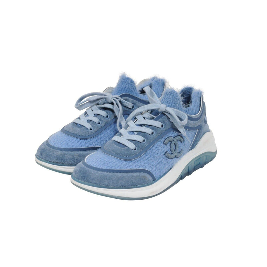 CC Logo Sport Sprint Sneakers Blue Cashmere Low Top Trainers CHANEL 