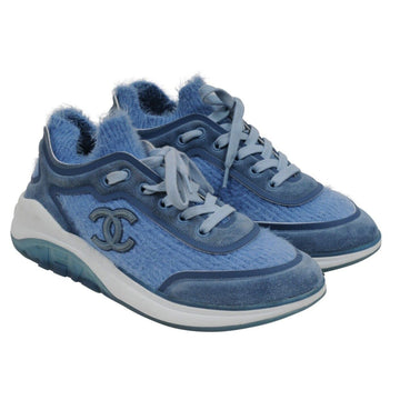 CC Logo Sport Sprint Sneakers Blue Cashmere Low Top Trainers CHANEL 
