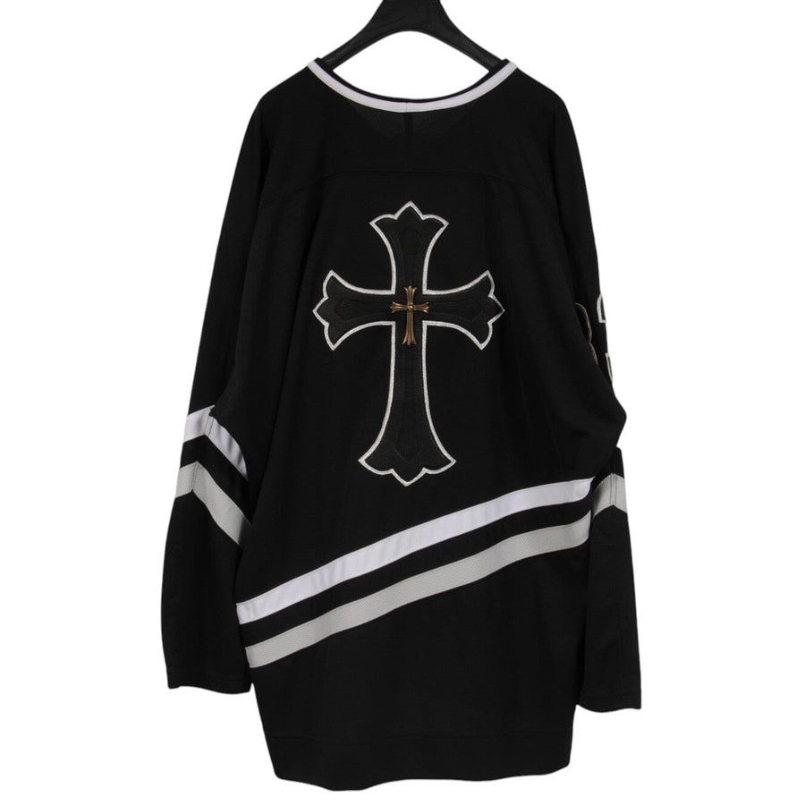 Chrome Hearts CH Leather Cross Patch Hockey Jersey Size XXL Black