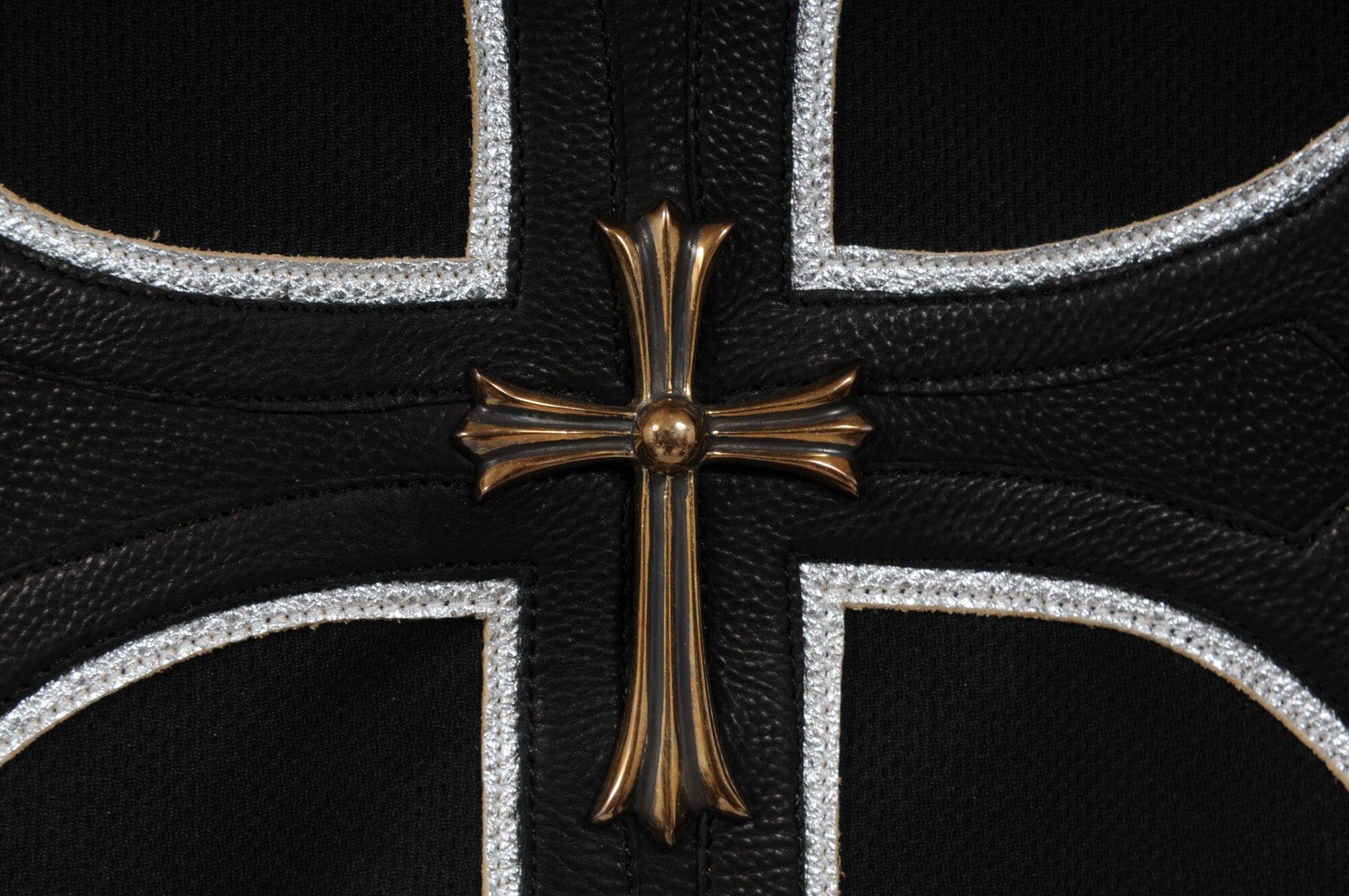 Chrome Hearts CH Leather Cross Patch Hockey Jersey Size XXL Black