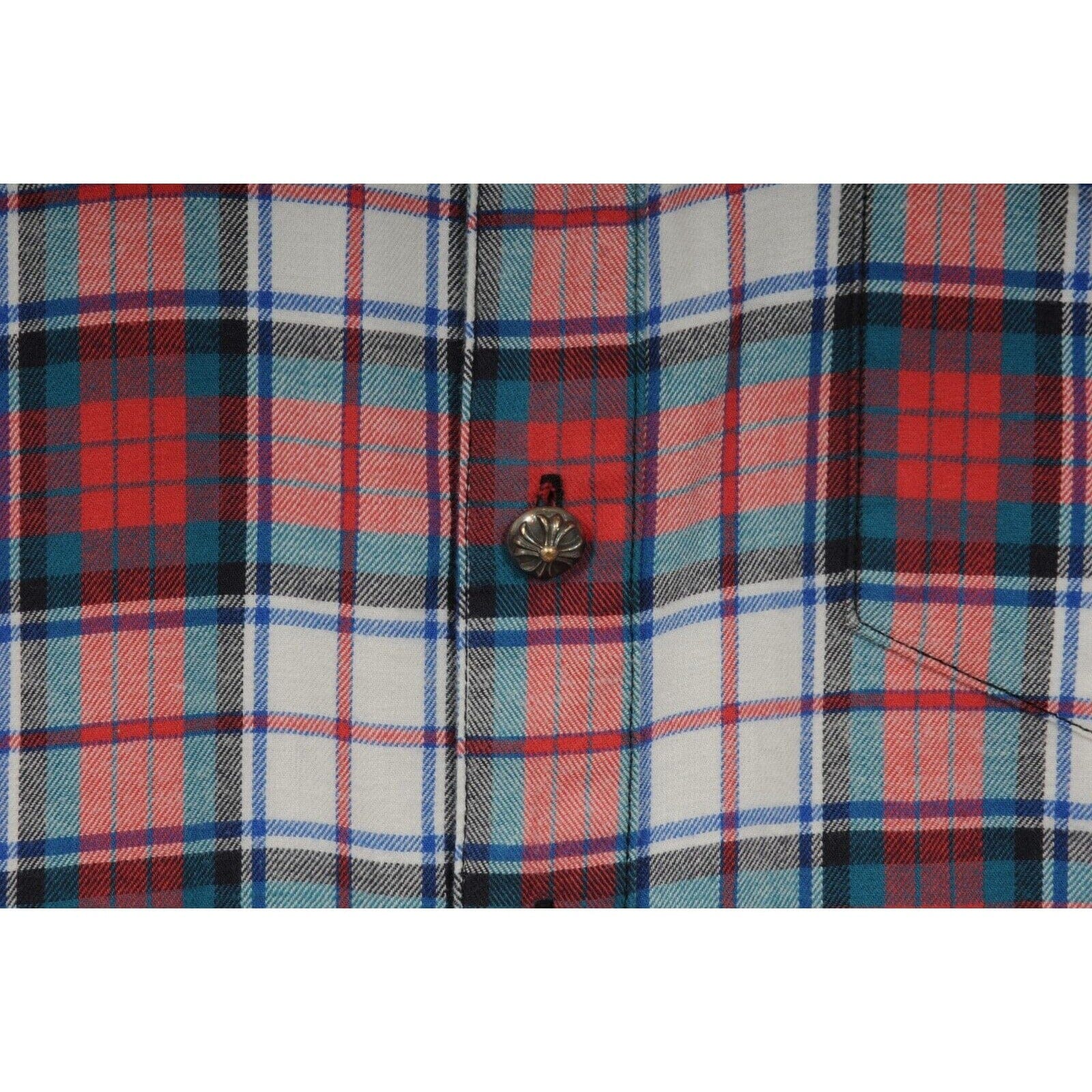 Chrome Hearts Womens Cross Patch Flannel Small Red Green
