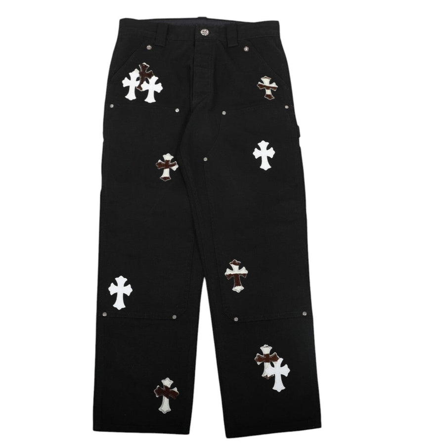 Chrome Hearts Pony Hair Leather Cross Patch Carpenter Pants Size