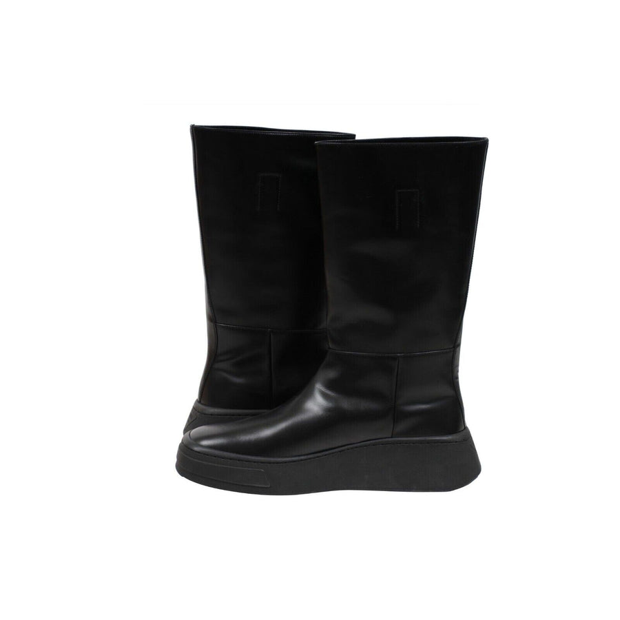 Chunky Platform Boots Black Leather Runway Ankle High Prada 