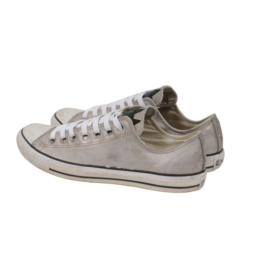 Converse Chuck Taylor Metallic Silver Low Top Sneakers CHROME HEARTS 