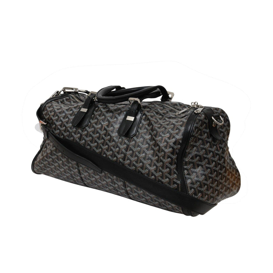 goyard travel bag men's Goyard Croisiere 45 Black Duffle Bag Travel Leather Carry On Weekend Shoulder – THE-ECHELON