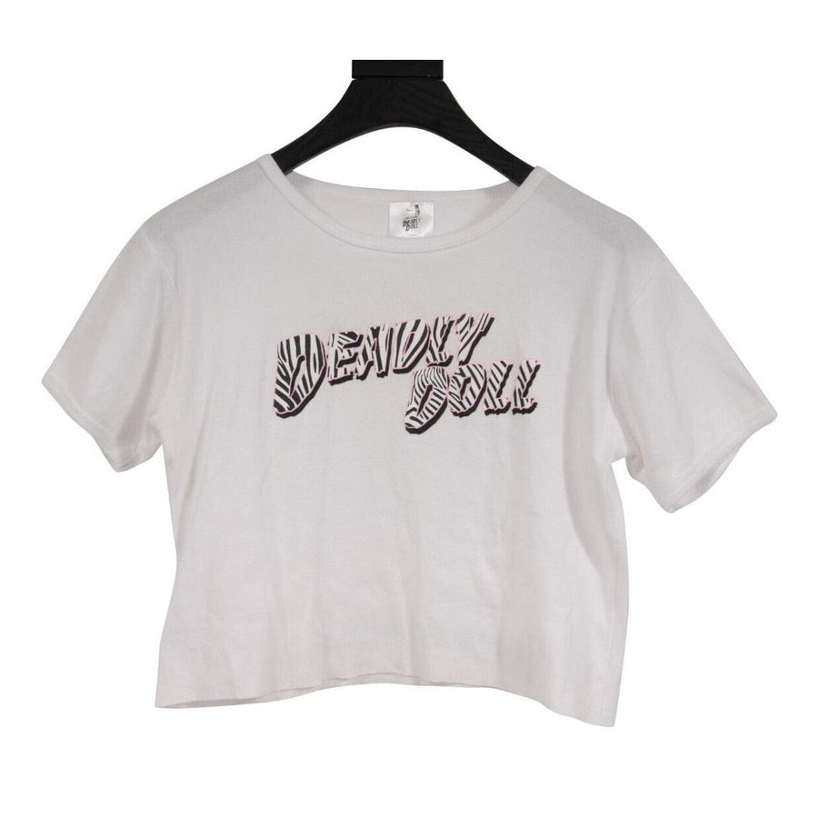 Crop Top White Deadly Doll Jesse Jo Baby Logo T Shirt CHROME HEARTS 