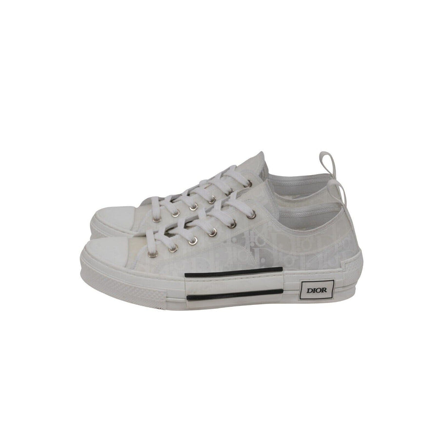 Dior Mens B23 Low Top Sneakers Size 41 US 8 White Logo Oblique Transparent Dior 