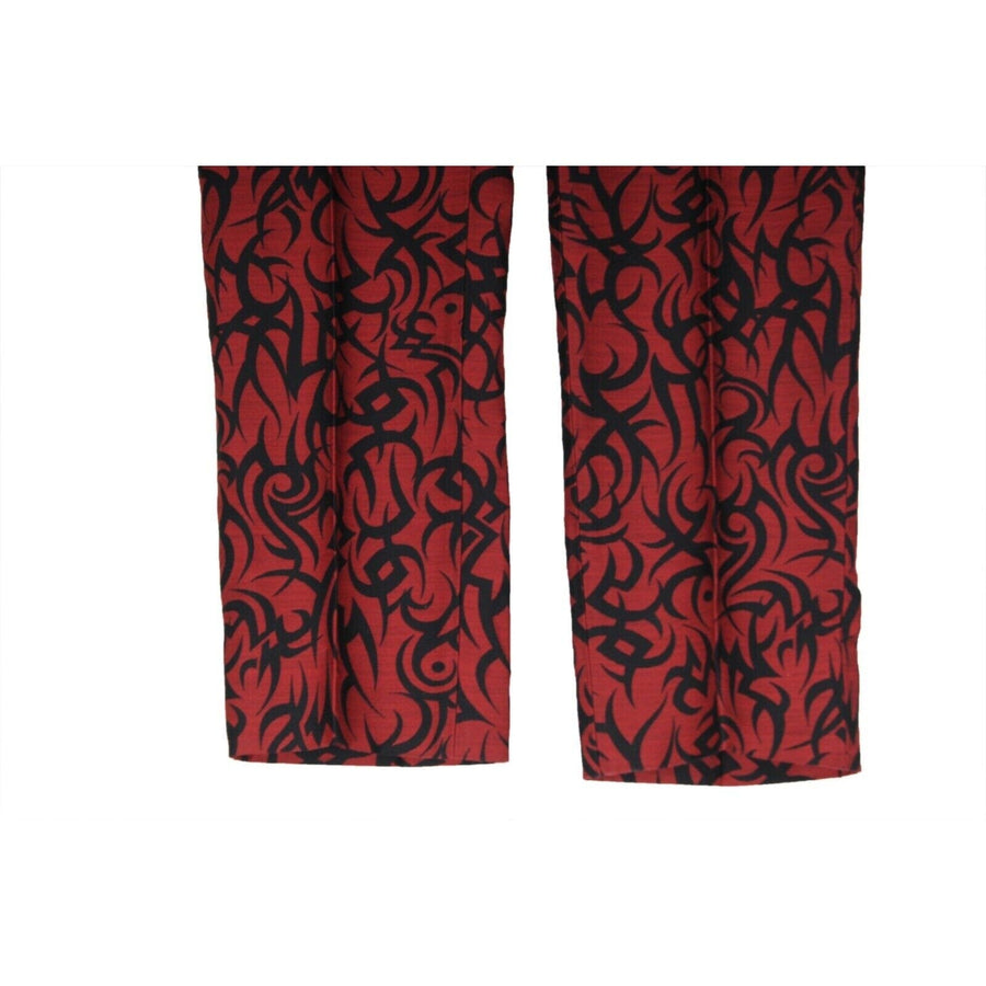Dior Mens Dress Pants Size 52 XL Red Black Tribal Thorn Wool Cotton Trousers THE-ECHELON Dior Mens Dress Pants Size 52 XL Red Black Tribal Thorn Wool Cotton Trousers THE-ECHELON