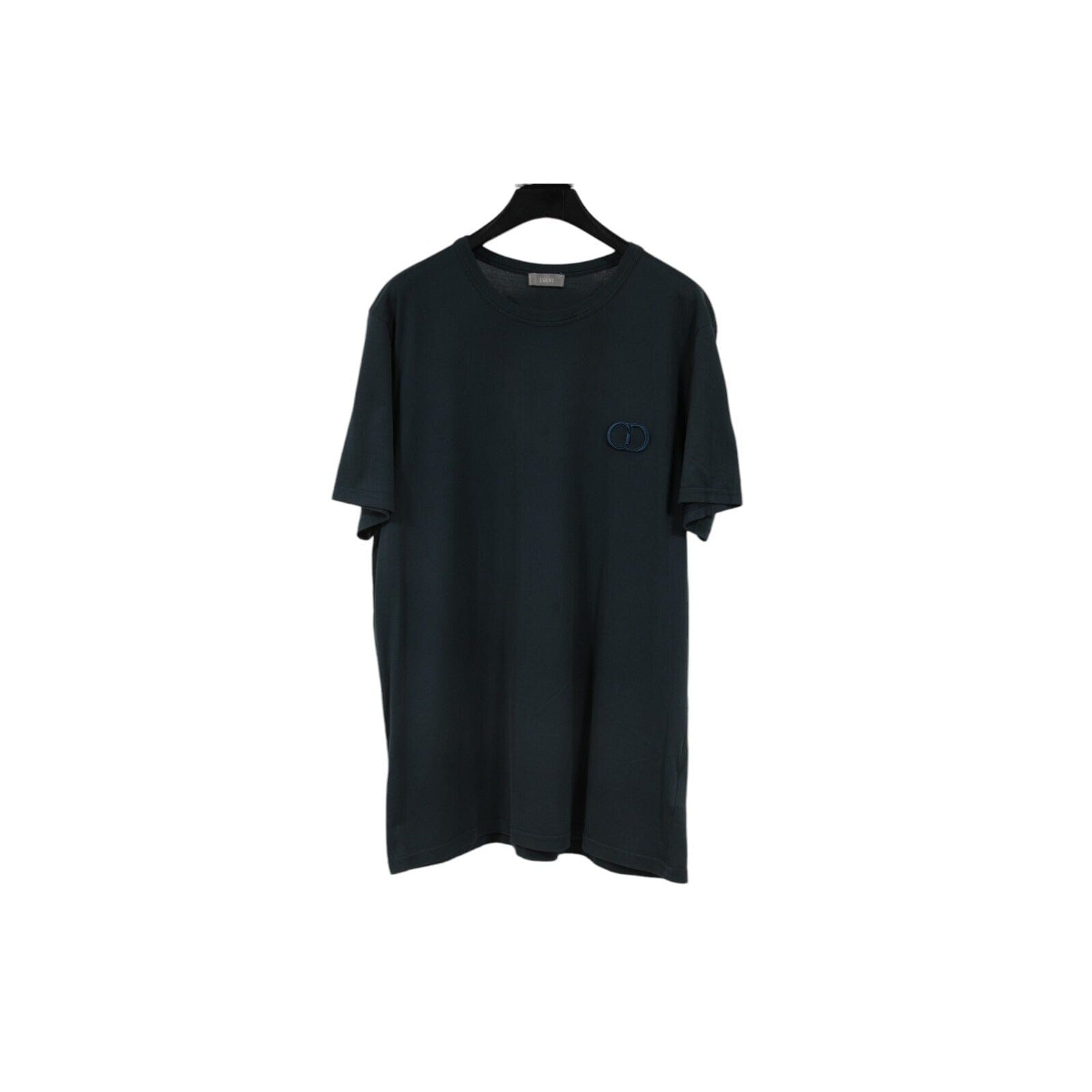 Dior Mens Embroidered CD Logo T Shirt Size XL Navy Blue Teal