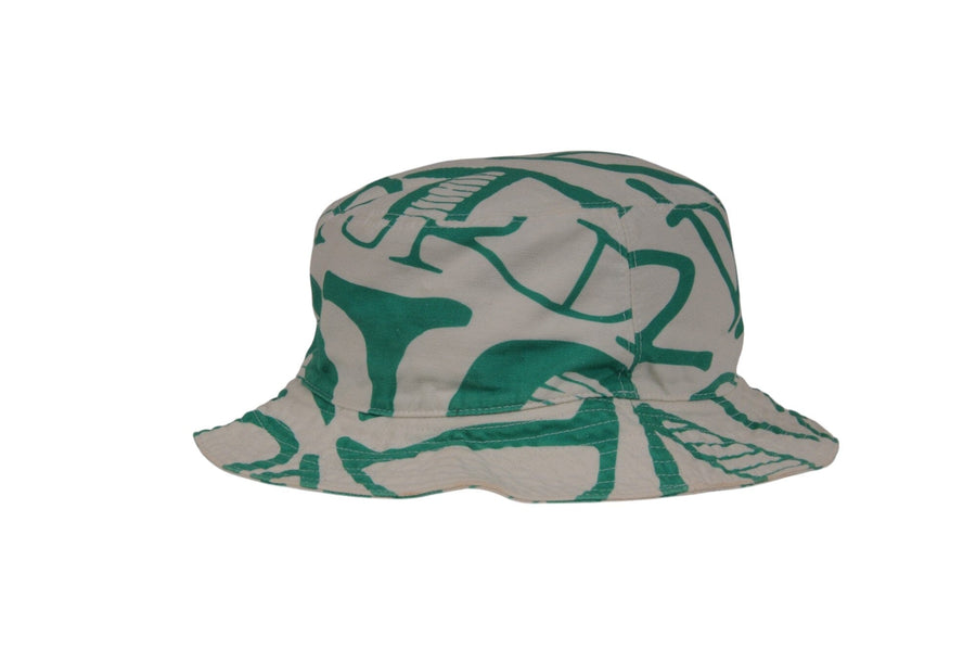 DIOR ディオール ×Shawn Stussy Bucket Hat Dior SHAWN Stussy Bucket Hat Size Large White Green Yellow Cotton