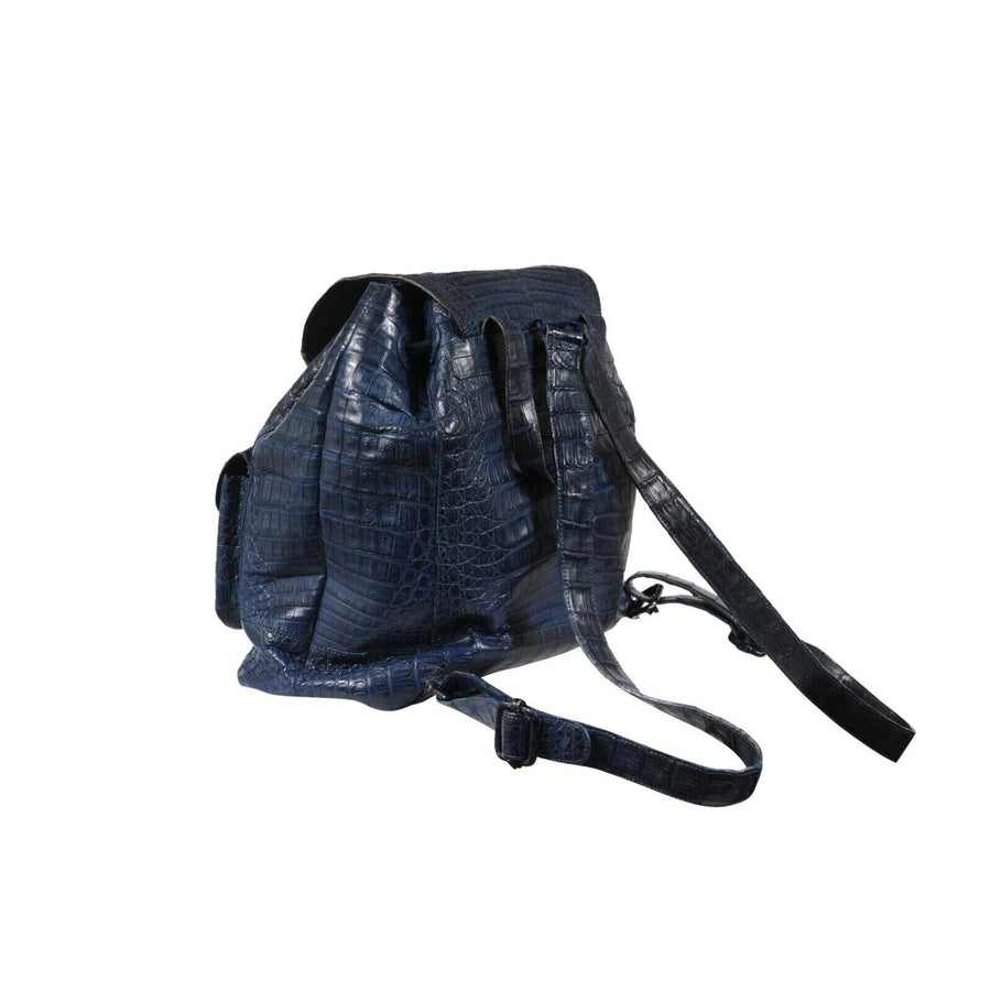 blue leather drawstring backpack Nancy Gonzalez Womens Drawstring Crocodile Mini Backpack Navy Blue Leather Travel – THE-ECHELON