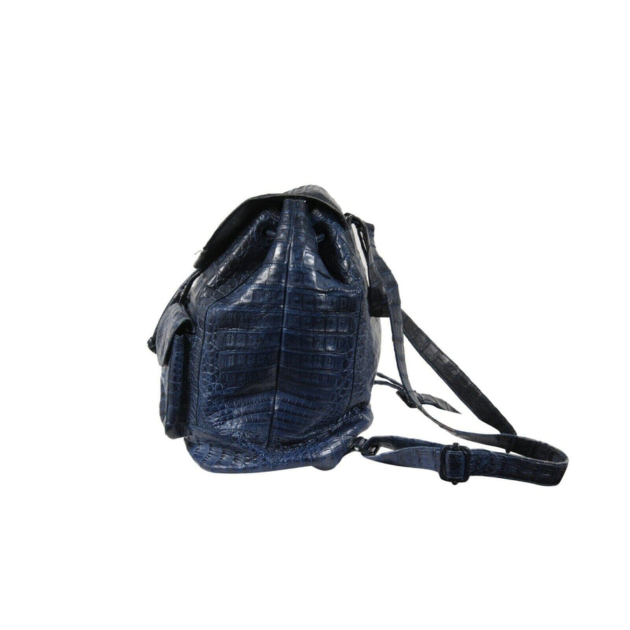 drawstring mini backpack Nancy Gonzalez Womens Drawstring Crocodile Mini Backpack Navy Blue Leather  Travel – THE-ECHELON
