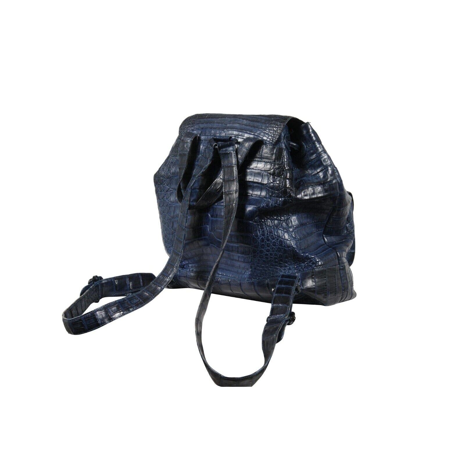 Monopoly Blue Leather Crocodile-Embossed Women\'s Mini Backpack PEBBLE MINI BACKPACK NAVY | Versatile Vegan Leather Backpack  main image 4