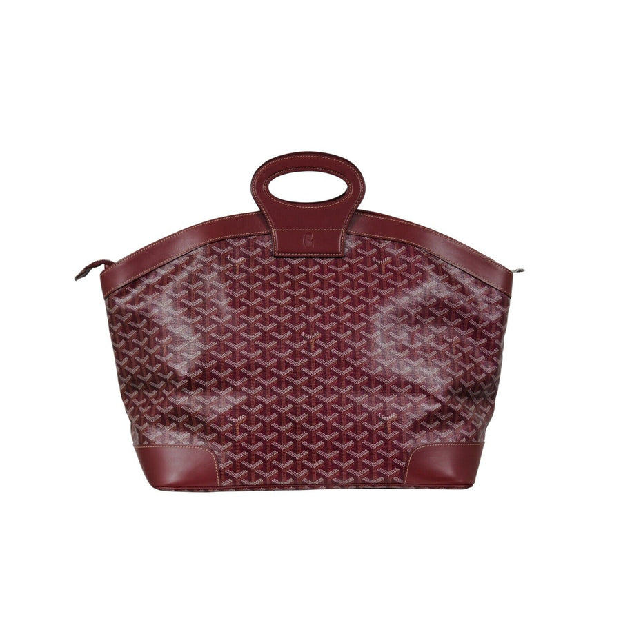 Beluga MM Handle Bag Burgundy Red Goyardine Leather Carry  Duffle Weekend
