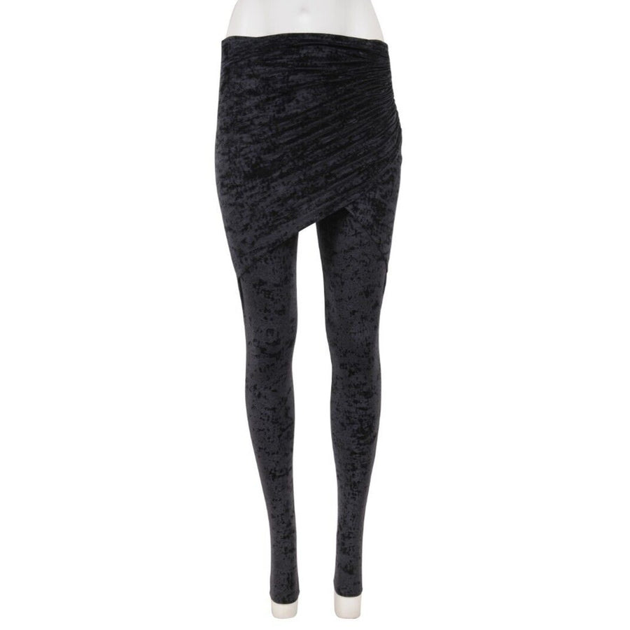 Balenciaga Skirt Joggers Black Crushed Velvet Asymmetrical Ruched
