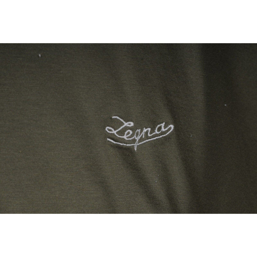 Ermenegildo Zegna Mens Logo T Shirt Size 46 XS Green 100% Cotton Short Sleeve Ermenegildo Zegna 