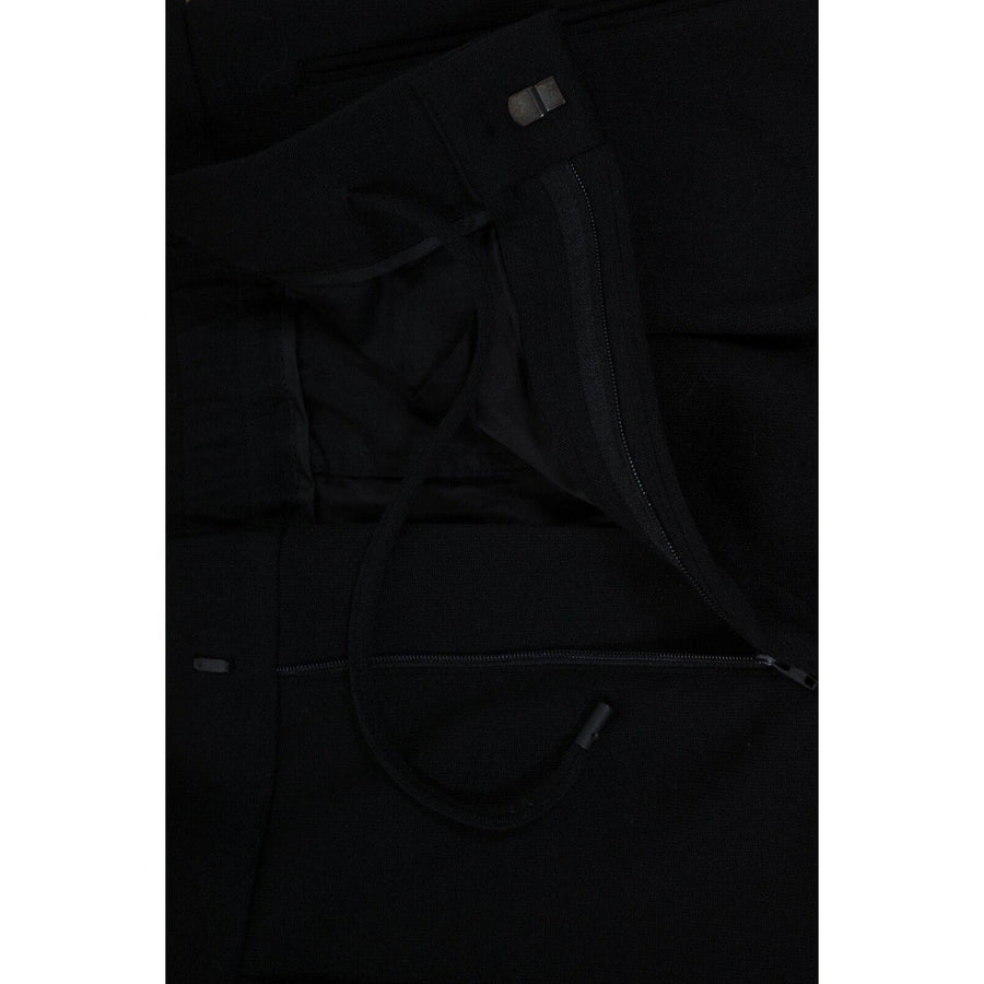 Fendi Mens FF Logo Track Pants 50 Medium Black Brown Tuxedo Striped Cotton Blend Fendi 