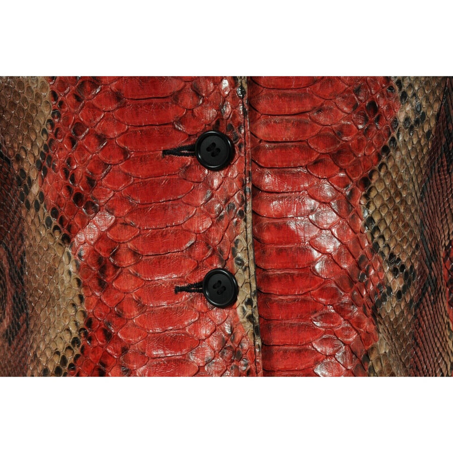Voyage Invest Into The Original Vintage Y2k Jacket Medium Red Python Snake Skin
