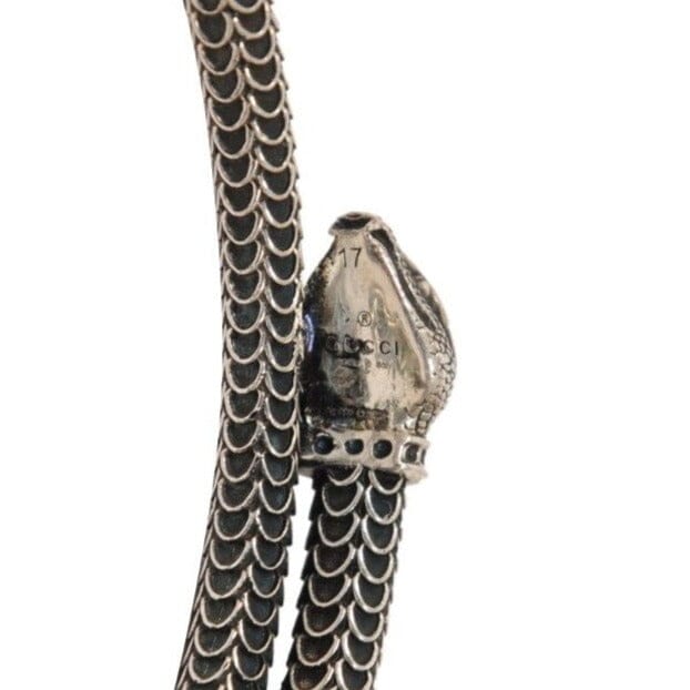 Garden Heart Snake .925 Sterling Silver Motif Bracelet GUCCI 