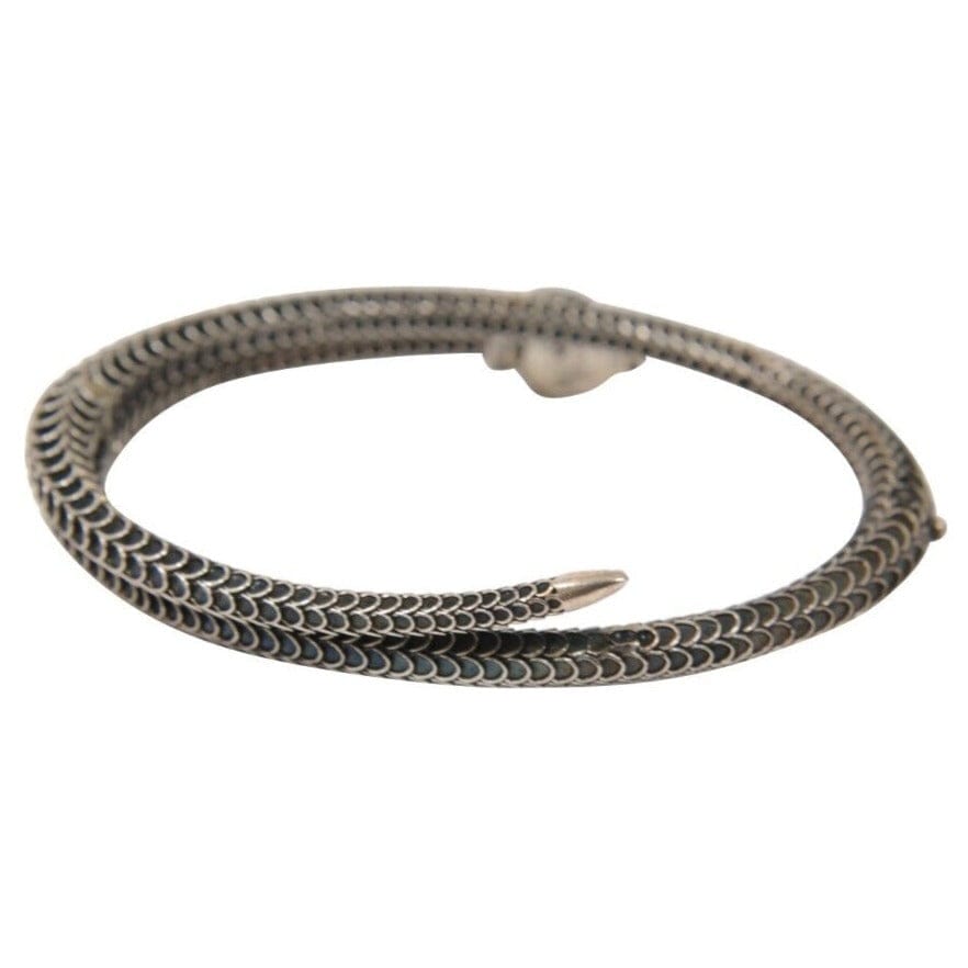 Garden Heart Snake .925 Sterling Silver Motif Bracelet GUCCI 