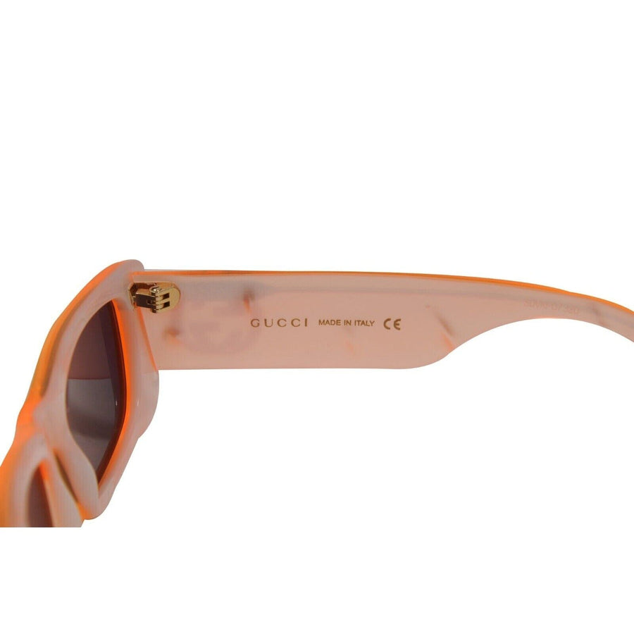 GG0516S Rectangular Sunglasses Orange Pearl Geometric Mirror Shades GUCCI 