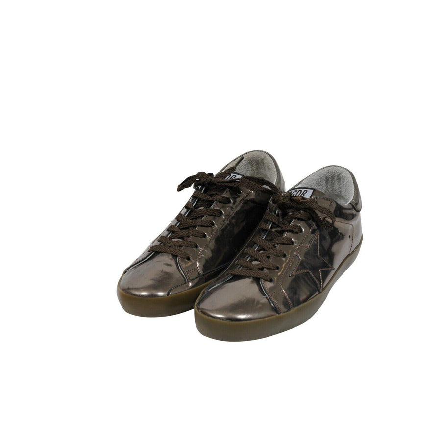 Golden Goose Mens Superstar Sneakers US 8 EU 41 Bronze Brown Metallic Leather Golden Goose 