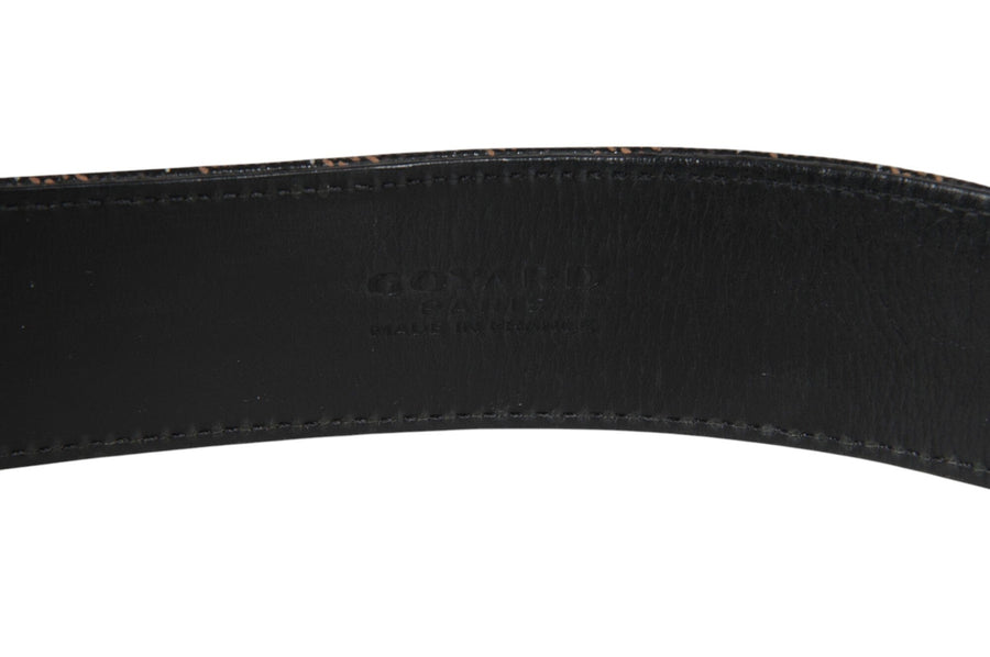 Goyard Mens Florida Belt 95 31 32 Black Goyardine Canvas Leather 5 Hole GOYARD 