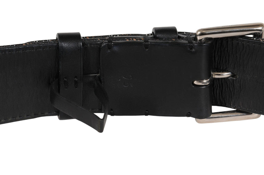 Goyard Mens Florida Belt 95 31 32 Black Goyardine Canvas Leather 5 Hole GOYARD 