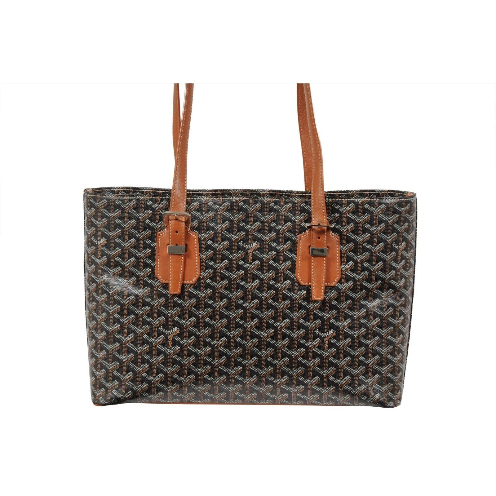 Goyard Sac Saint Marie Galente MM Black Brown Canvas Tote Shoulder