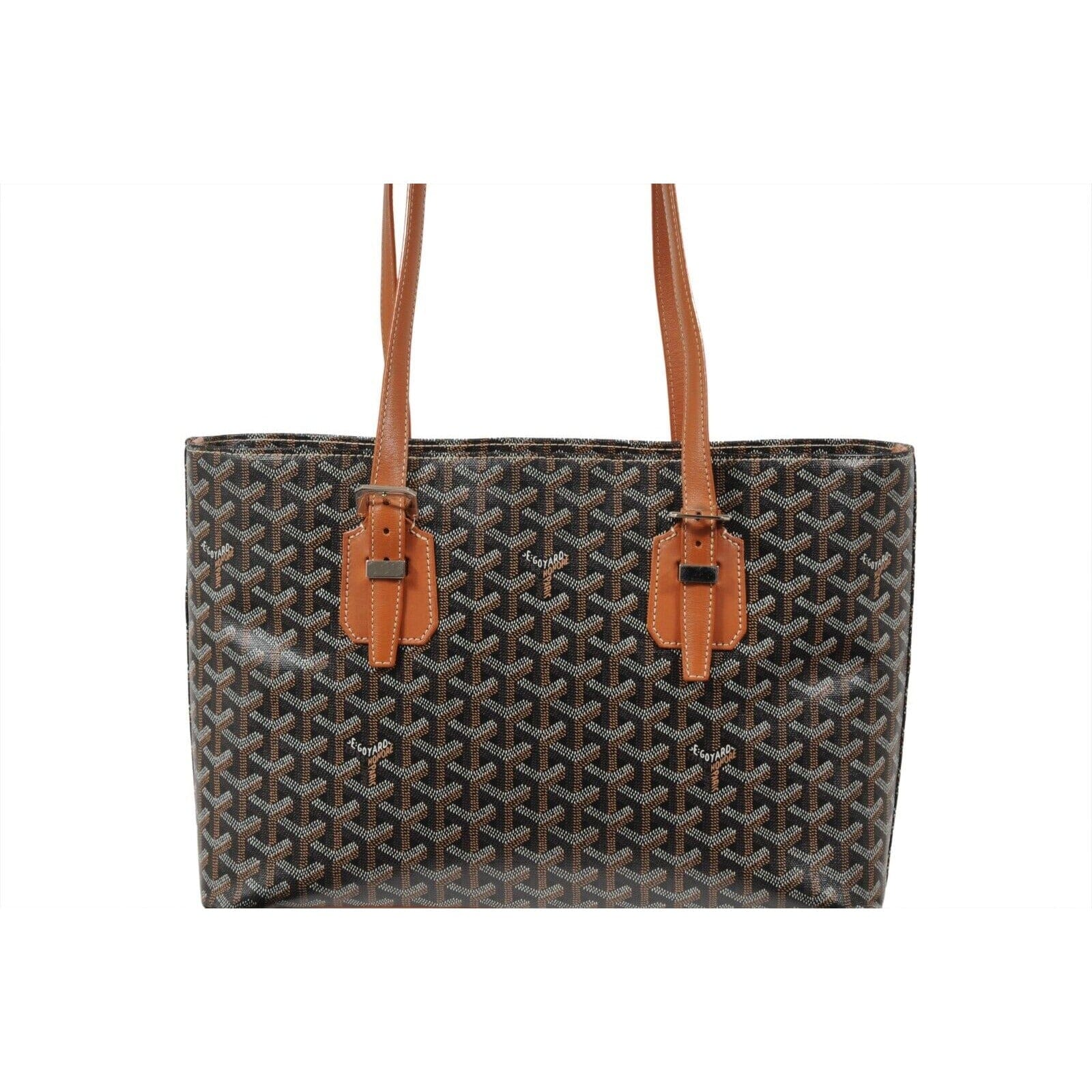 Goyard Sac Saint Marie Galente MM Black Brown Canvas Tote Shoulder