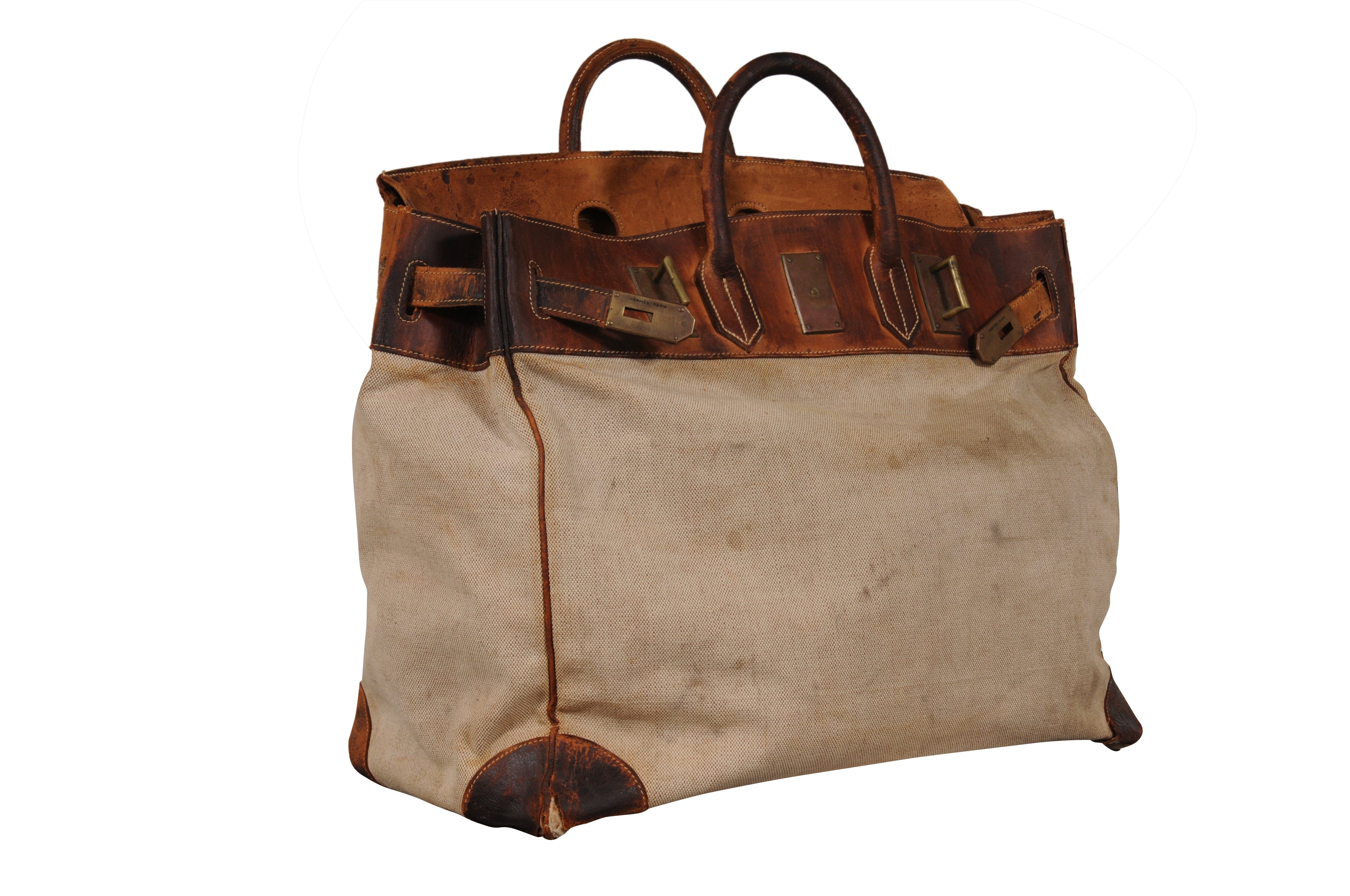 Vintage 1950 Hermes Haut à Courroies Hac 50 55 60 Big Birkin Bag