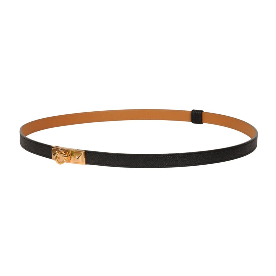 Hermes Rivale 18 Belt Noir Black Veau Epsom Gold Hardware  display picture 1