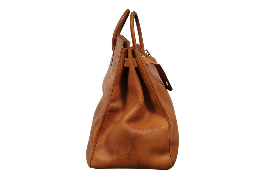 Hermes Vintage Haut à Courroies Hac 50 Birkin Natural Tan Brass Hardware Travel Duffle Bag HERMÈS 