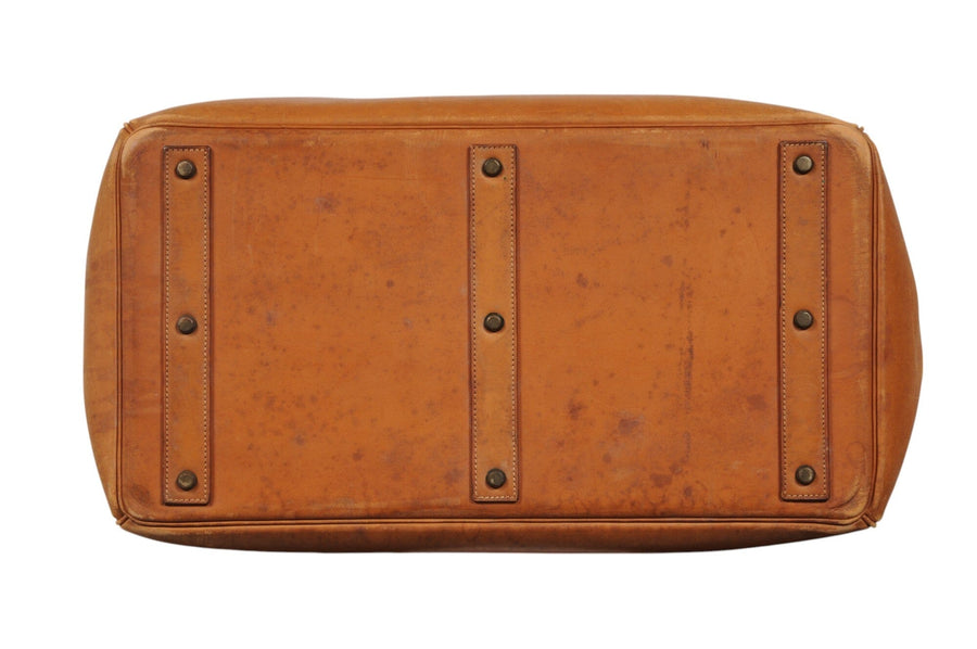 Hermes Vintage Haut à Courroies Hac 50 Birkin Natural Tan Brass Hardware Travel Duffle Bag HERMÈS 