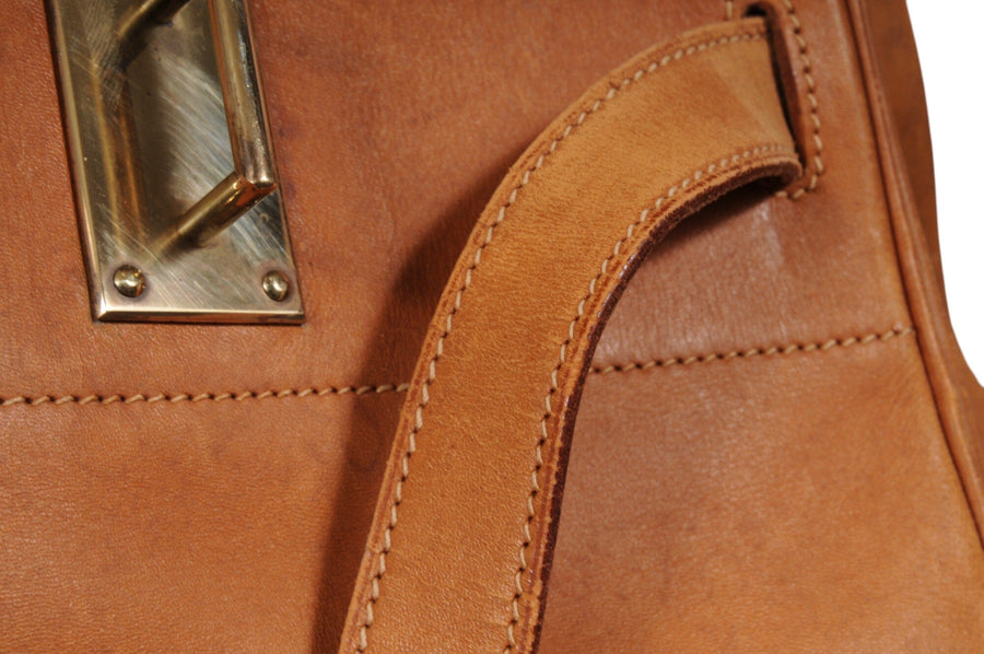 Hermes Vintage Haut à Courroies Hac 50 Birkin Natural Tan Brass Hardware Travel Duffle Bag HERMÈS 